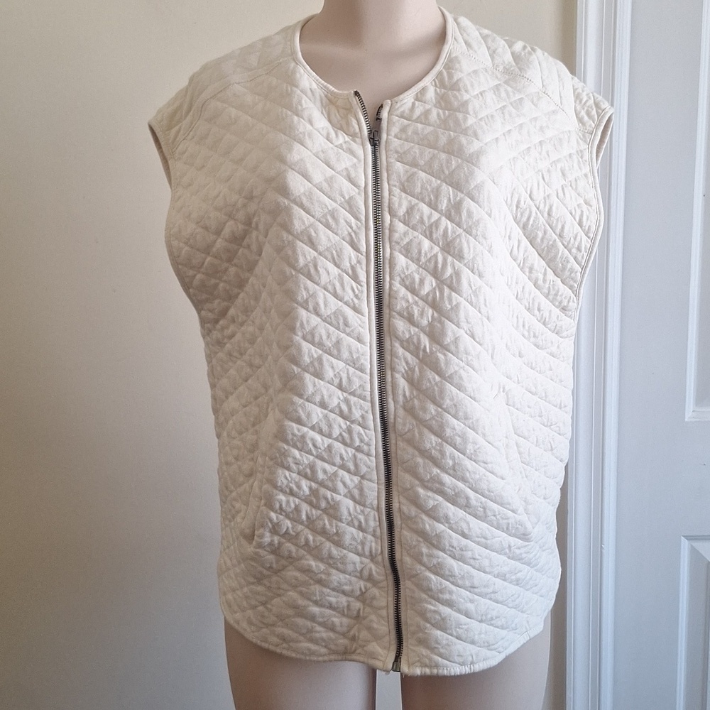 Zara Off-White Quilted Vest